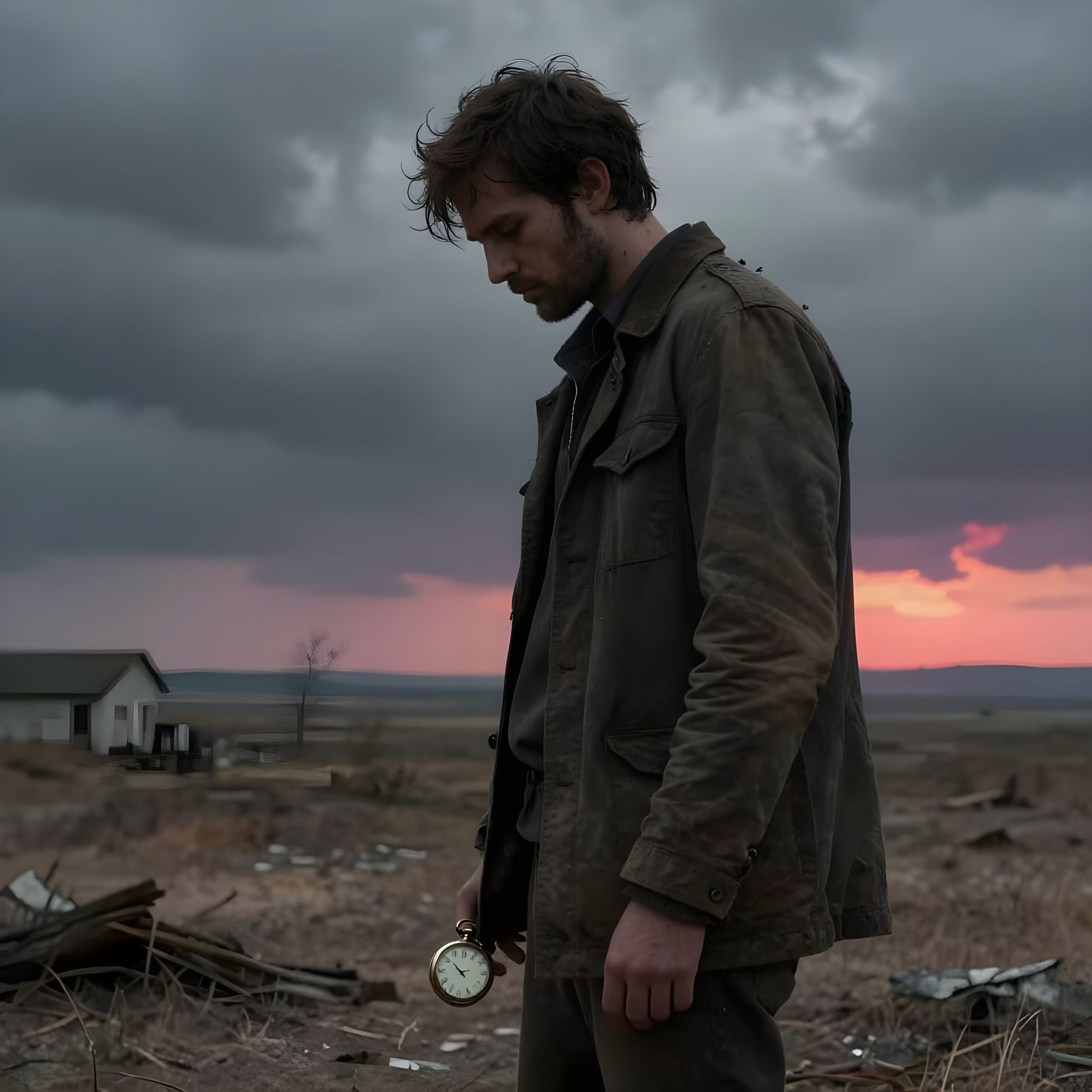 Hyperrealistic Concept Art of a Clock Ticking in No Man's La...