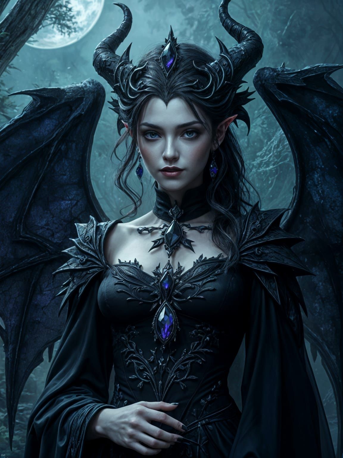 Vampire with Black Aura, Fantasy Concept Art
