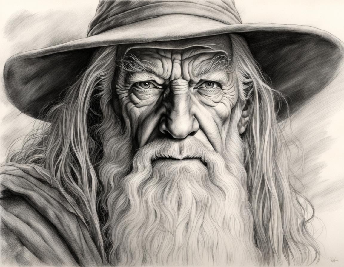 Gandalf: Hyperdetailed Pencil Sketch in Fantasy Art Style