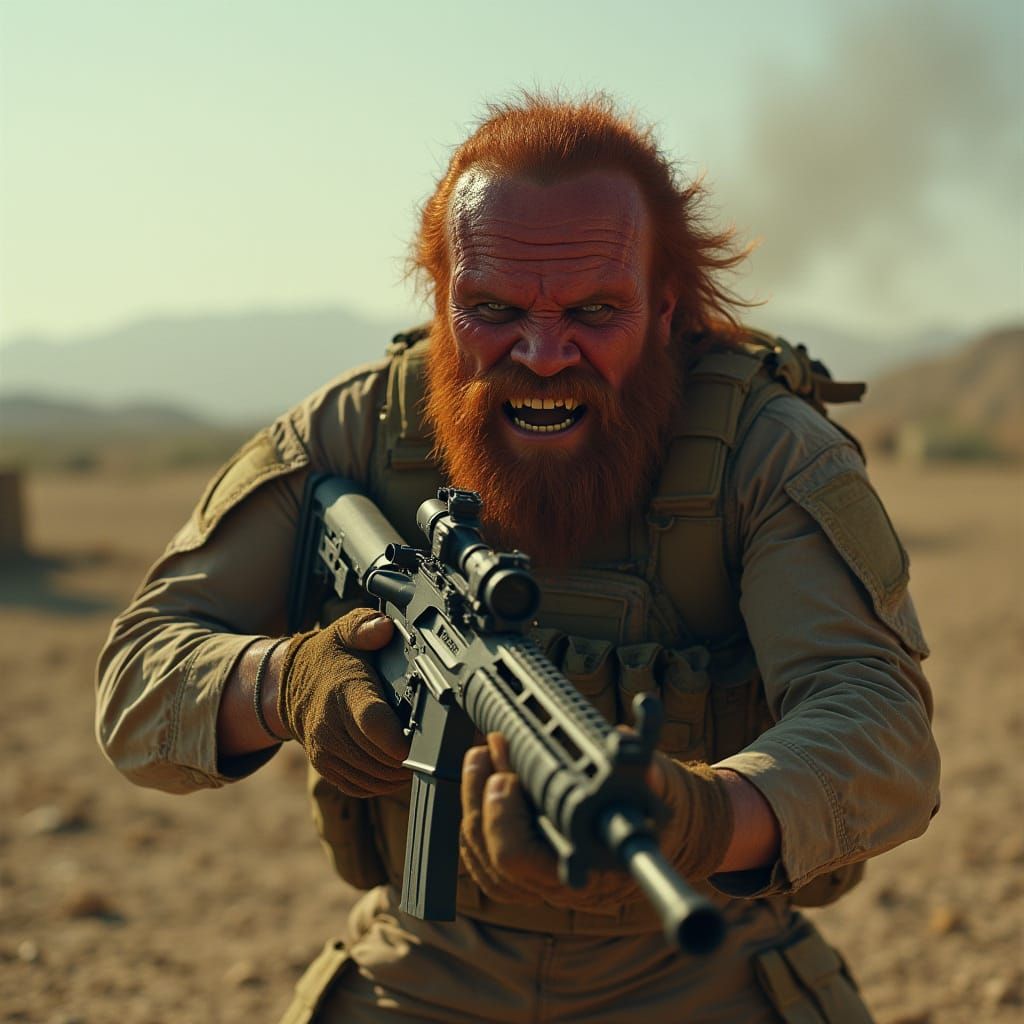 Epic Cinematic Film Still of War
