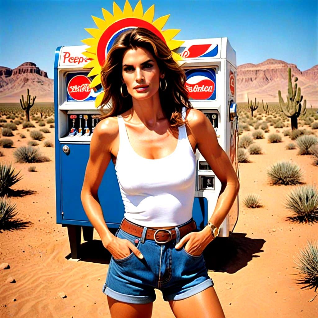 Cindy Crawford in a 1990s Desert Pepsi Ad