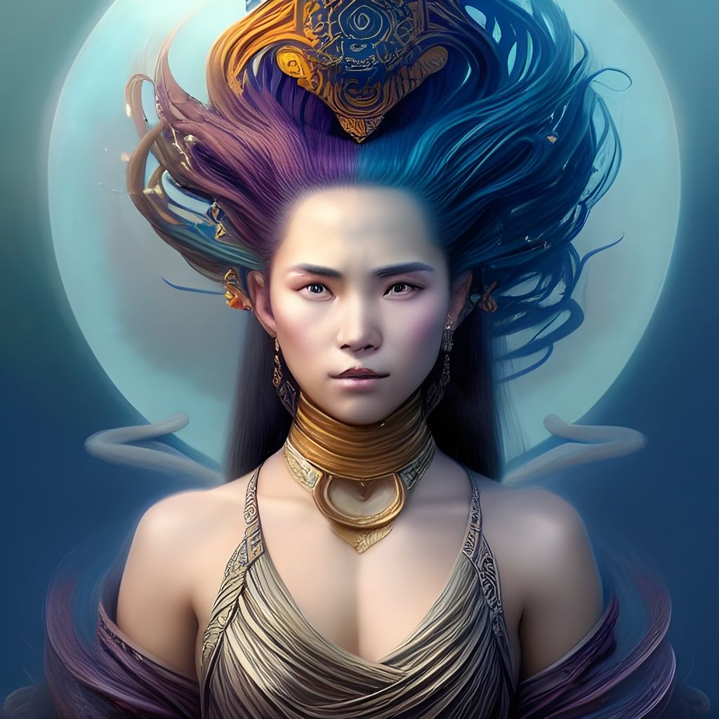 Intricate Portrait of Katara in Fantasy Art Style