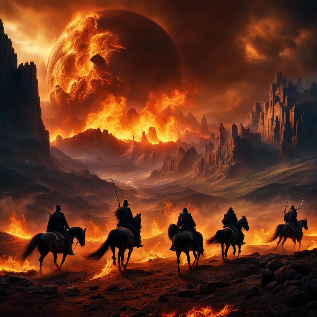 Apocalyptic Horsemen in a Digital Matte Painting