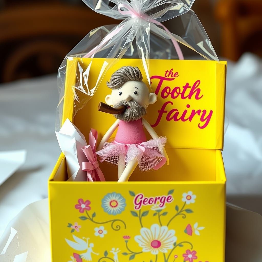 Vibrant Toy Box with Whimsical Figure in Delicate Tutu and C...
