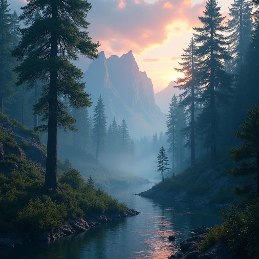 Mystical Forest: A Fantasy Landscape Painting