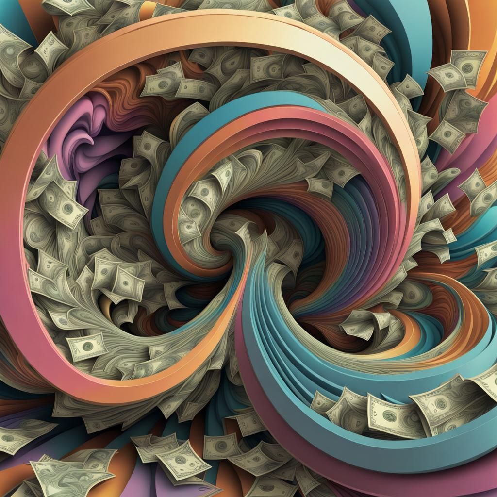Abstract Fractal Art Depicting Financial Worry