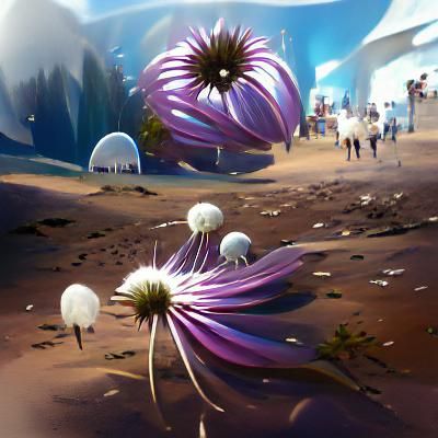 Giant Daisies in Space Concept Art