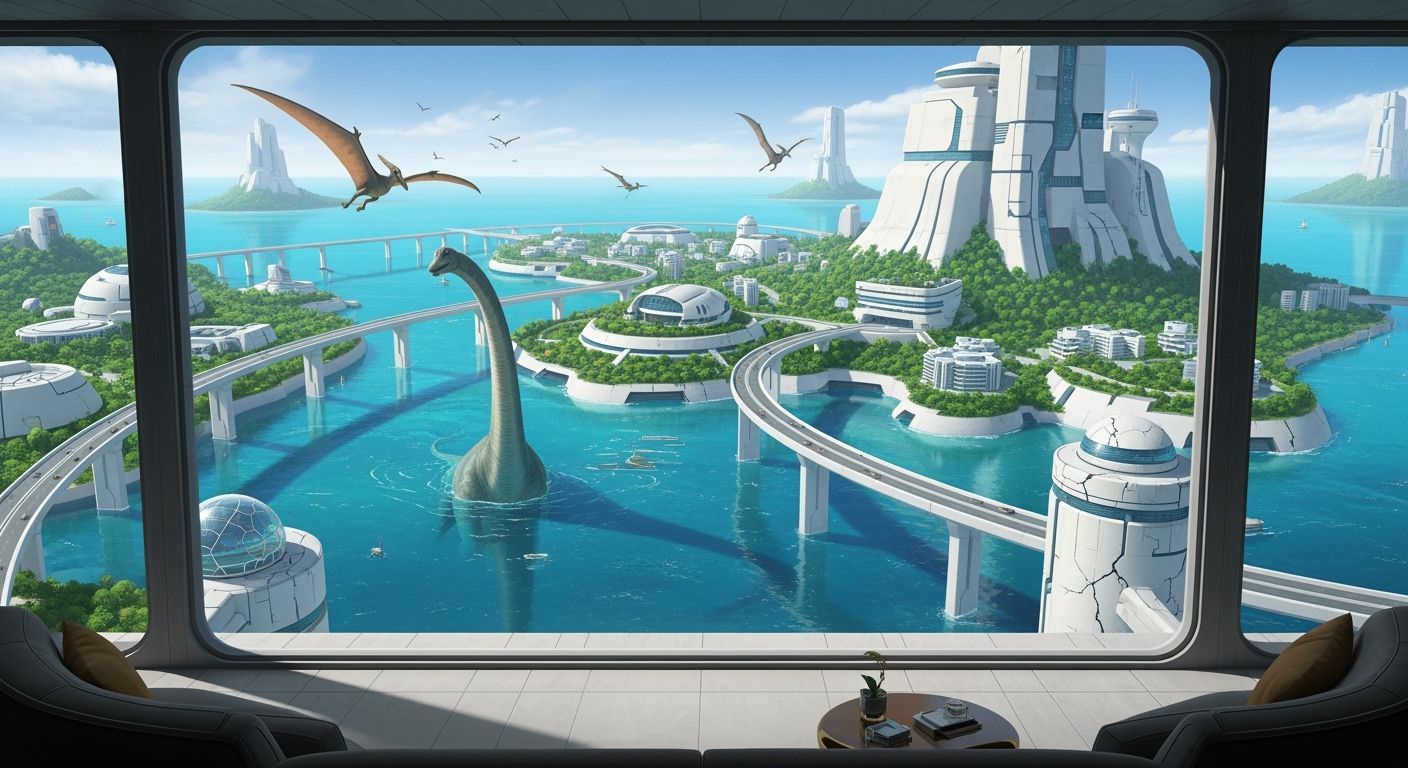 Futuristic Bunker City on Aquatic Planet