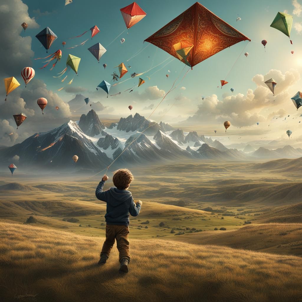 Epic Kite Flight: A Digital Matte Painting