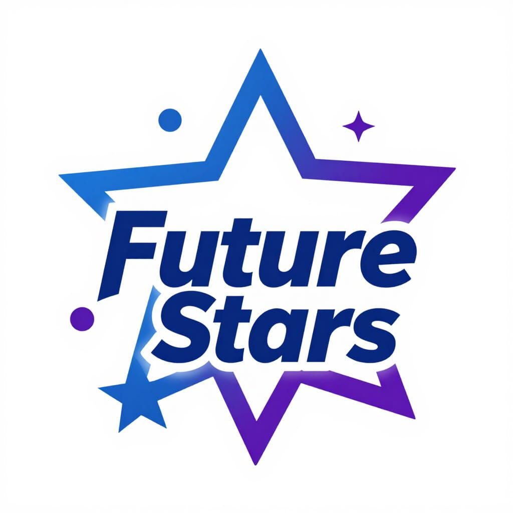 Futuristic Stars Logo for School in Blue and Purple