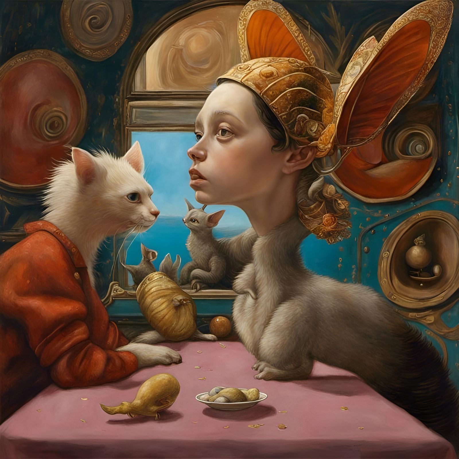 Alien People and Pets in Dreamy Light