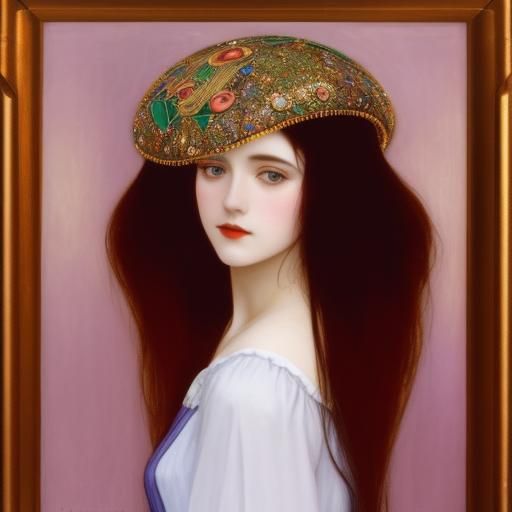 Vampire Portrait in Art Nouveau Style