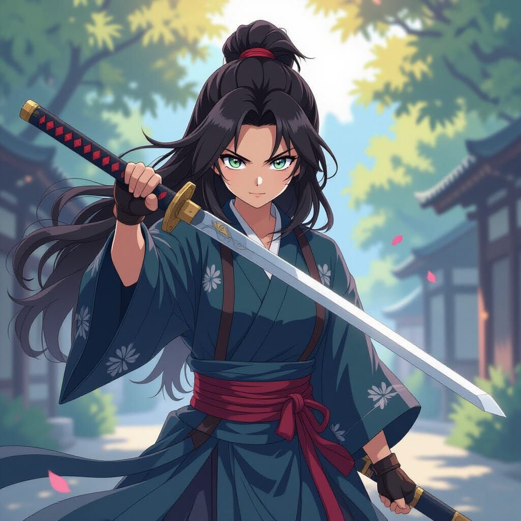 Anime Swordstalker Illustration in Studio Trigger Style