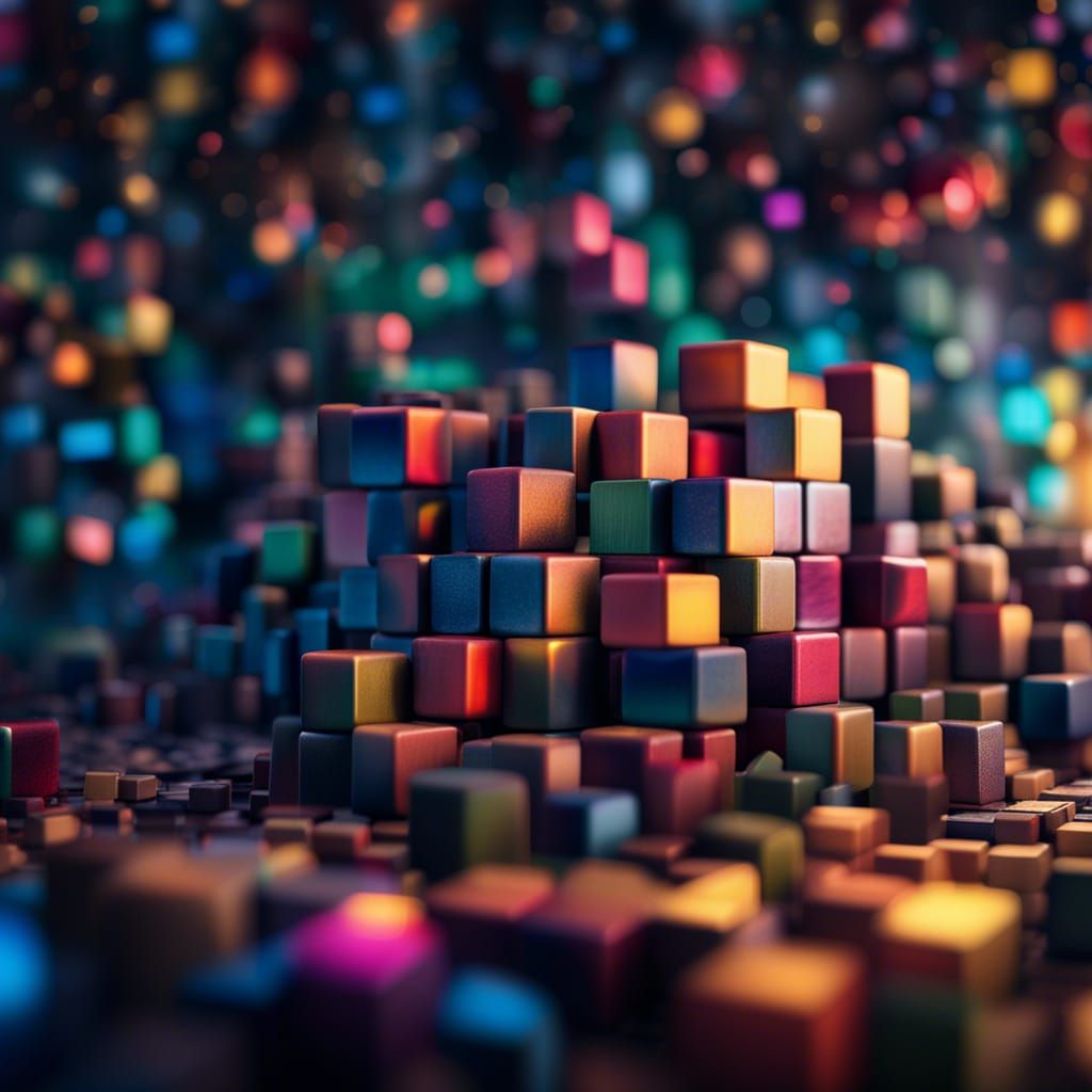 Colorful Cubes in Professional Photography Style