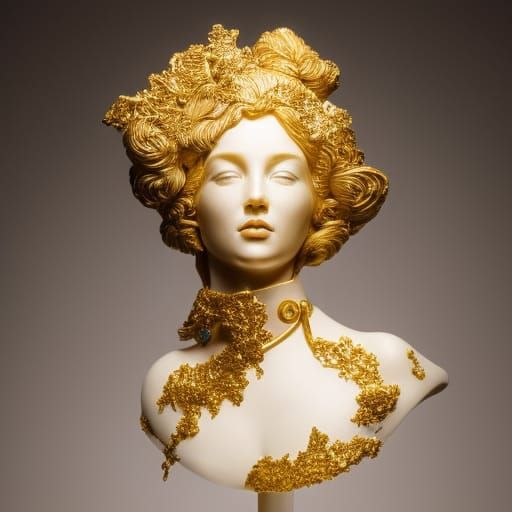 Cheese Goddess Sculpture in a Meadow, Hyperrealistic Art