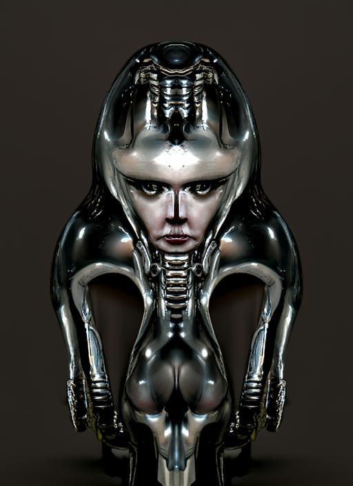 Giger-Inspired Alien Queen in 3D