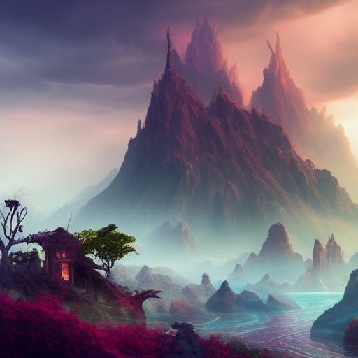 Mythical World: An Opposite Earth in Detailed Painting