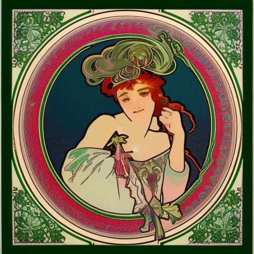 Christmas Ornaments in Art Nouveau Style