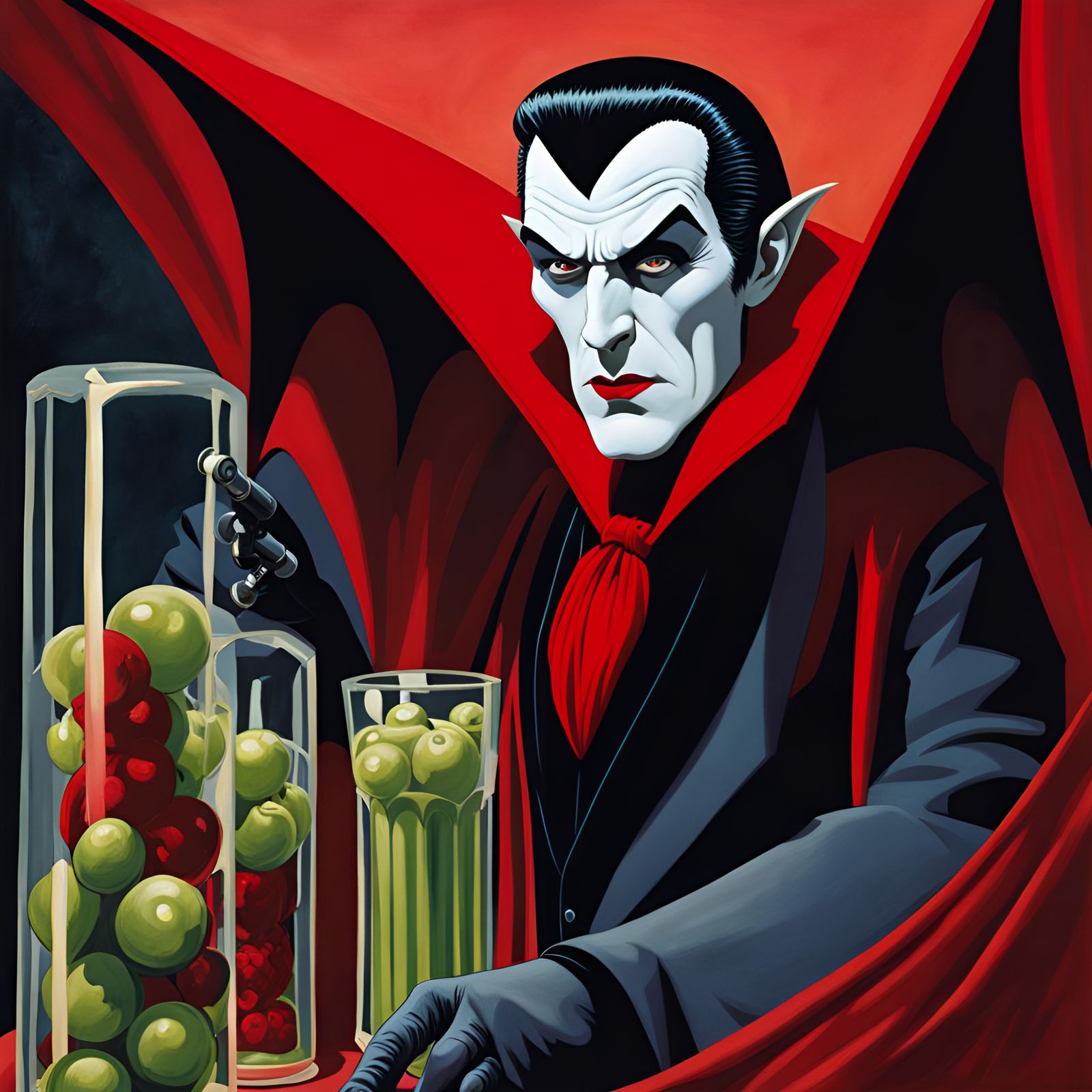 Dracula Portrait in Laurie Lee Brom Style