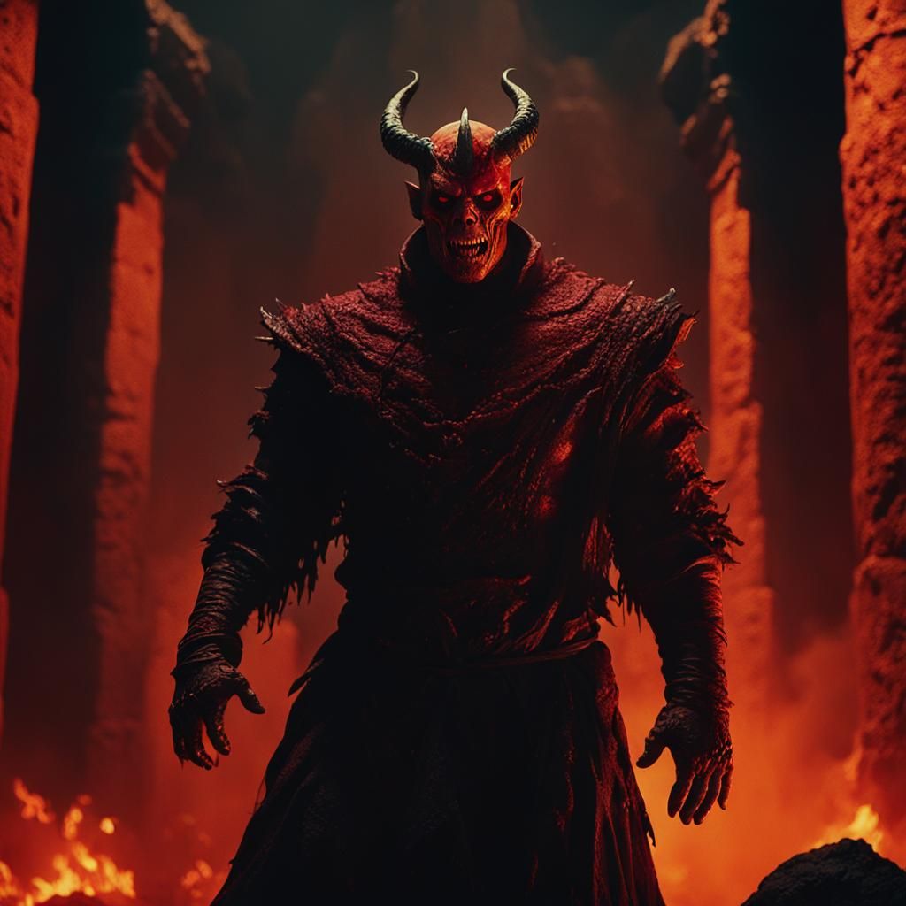 Diablo in Smoldering Underworld: A Dark Fantasy Still
