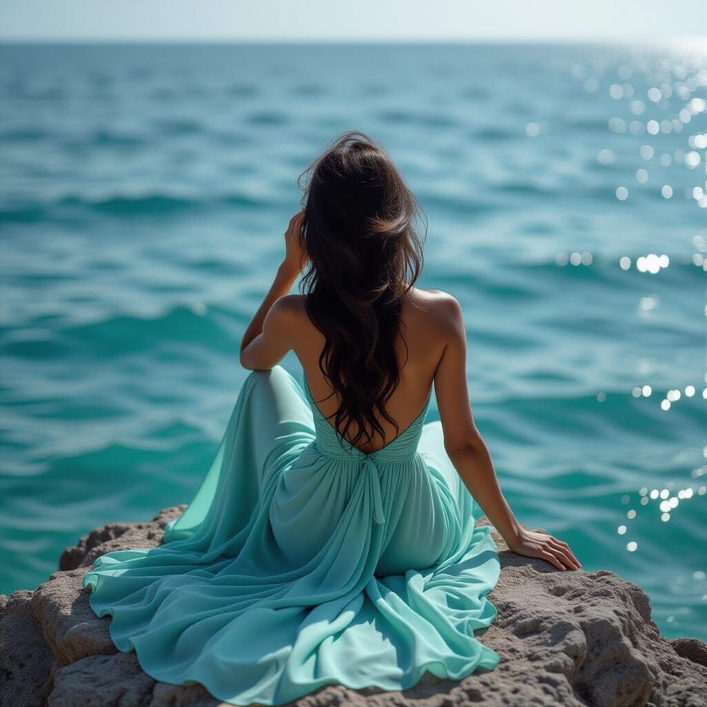 Siren by the Sea, in Art Nouveau Style