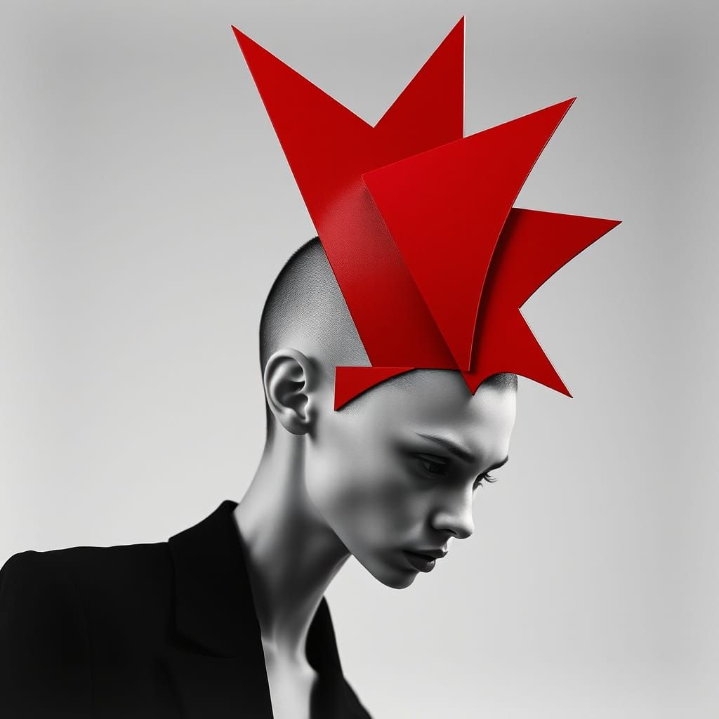 Geometric Avant-Garde Fashion Photograph in Black and White