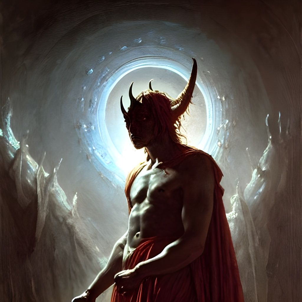 Courteous Demon King in Gustave Doré Style