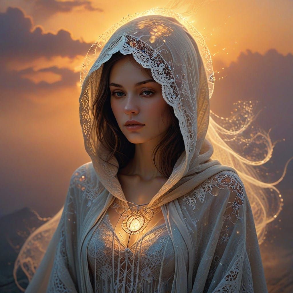 Ethereal Figure Radiates Soft, Golden Light