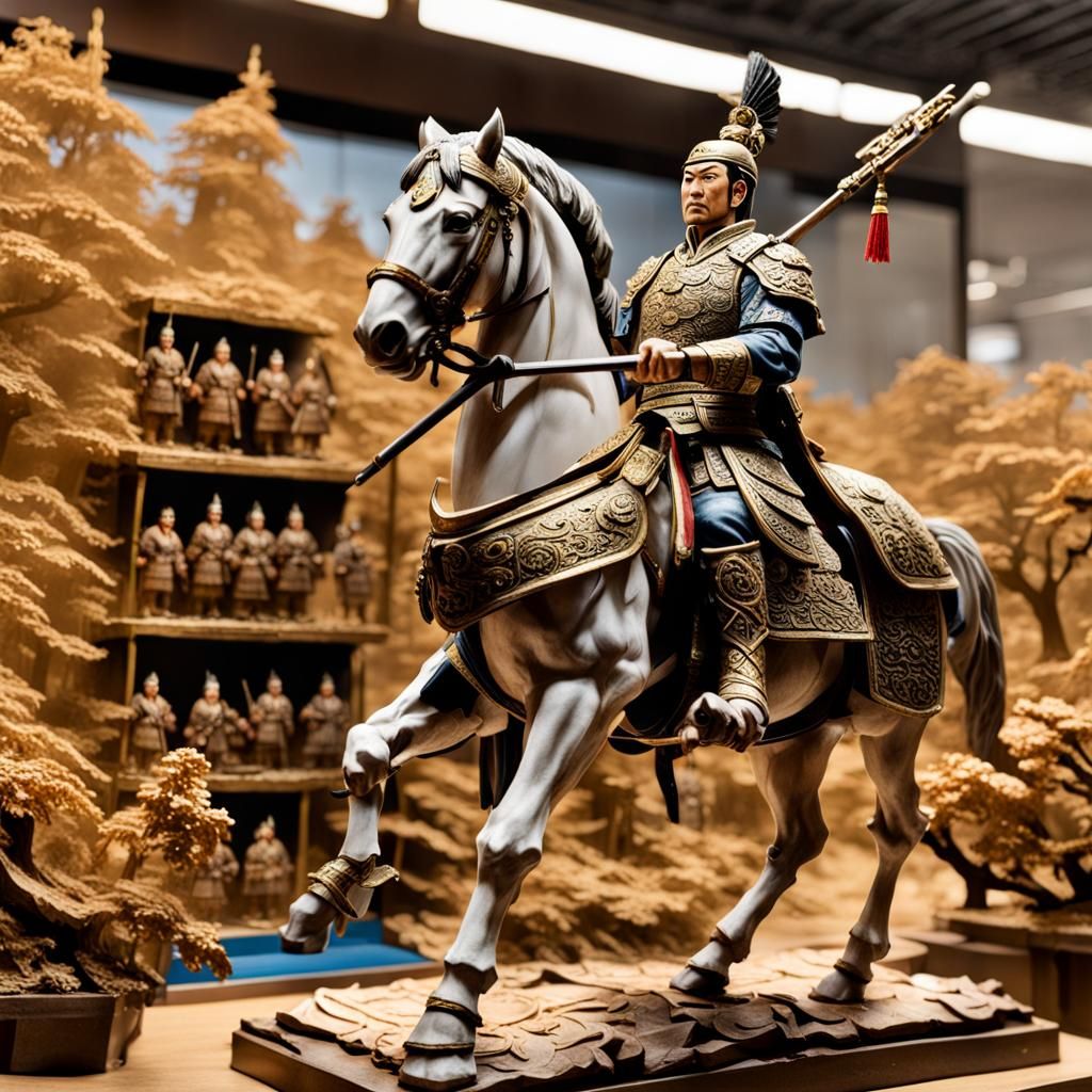 An action figure of a young chinese war general