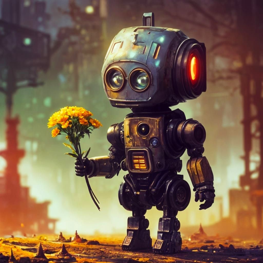 Blooming in the dust: robot and flowers