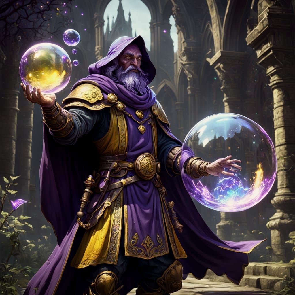 Dark Fantasy Bubble Wizard Concept Art