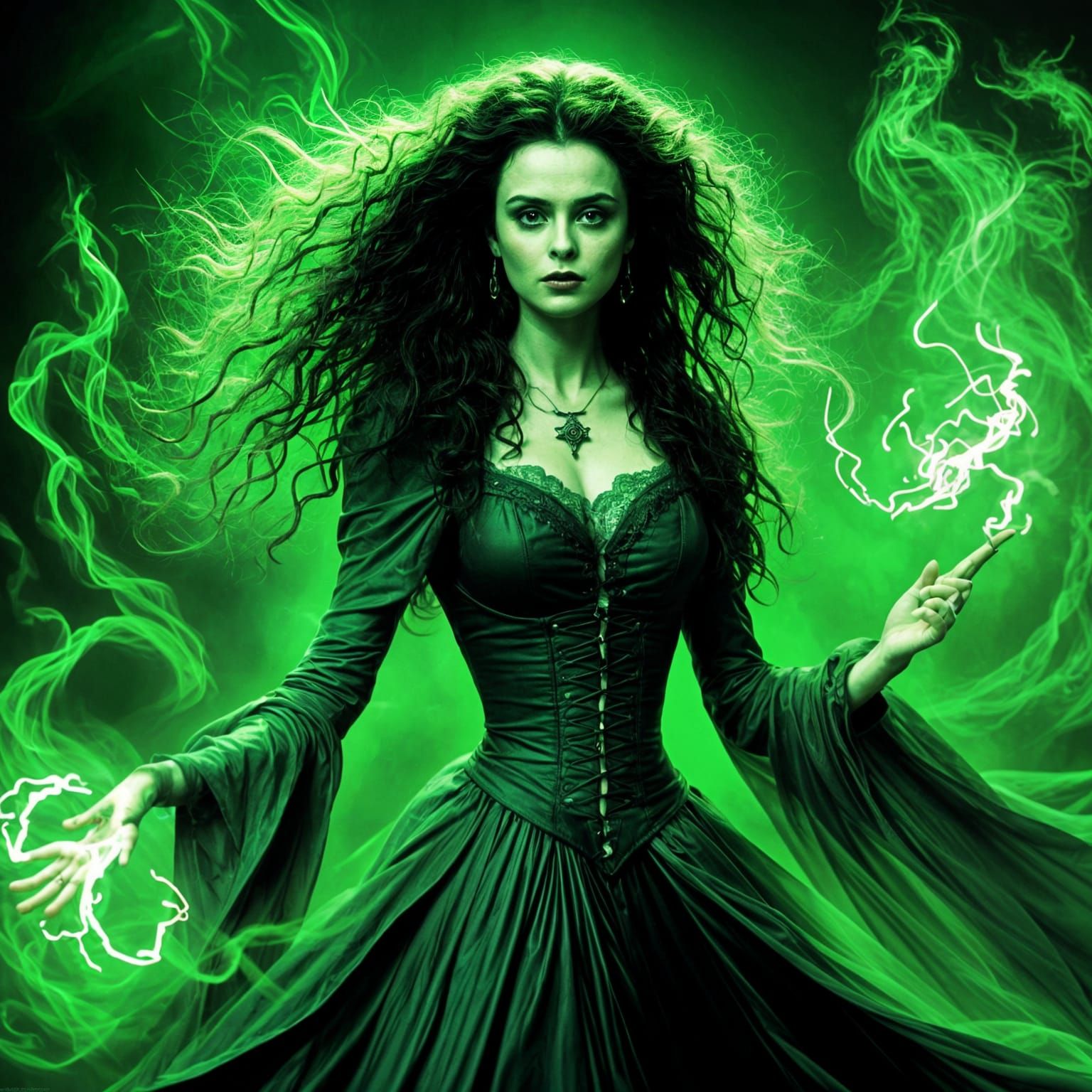 Bellatrix Lestrange with dark magic