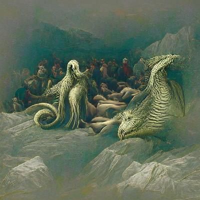 Renaissance Hydra Inspired by Gustave Doré