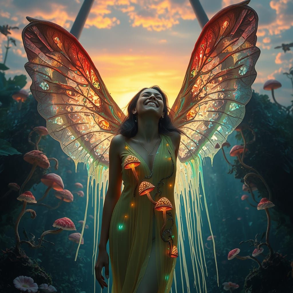 Dreamlike Art of Melting Paint and Whimsical Landscapes