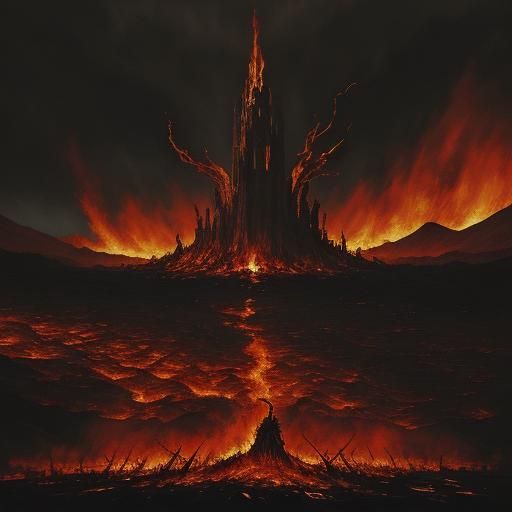 Epic Battle: Jesus vs. Satan in Apocalyptic Landscape