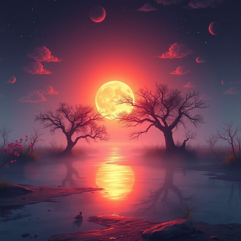 Morning Serenity in a Dreamy Forest Landscape