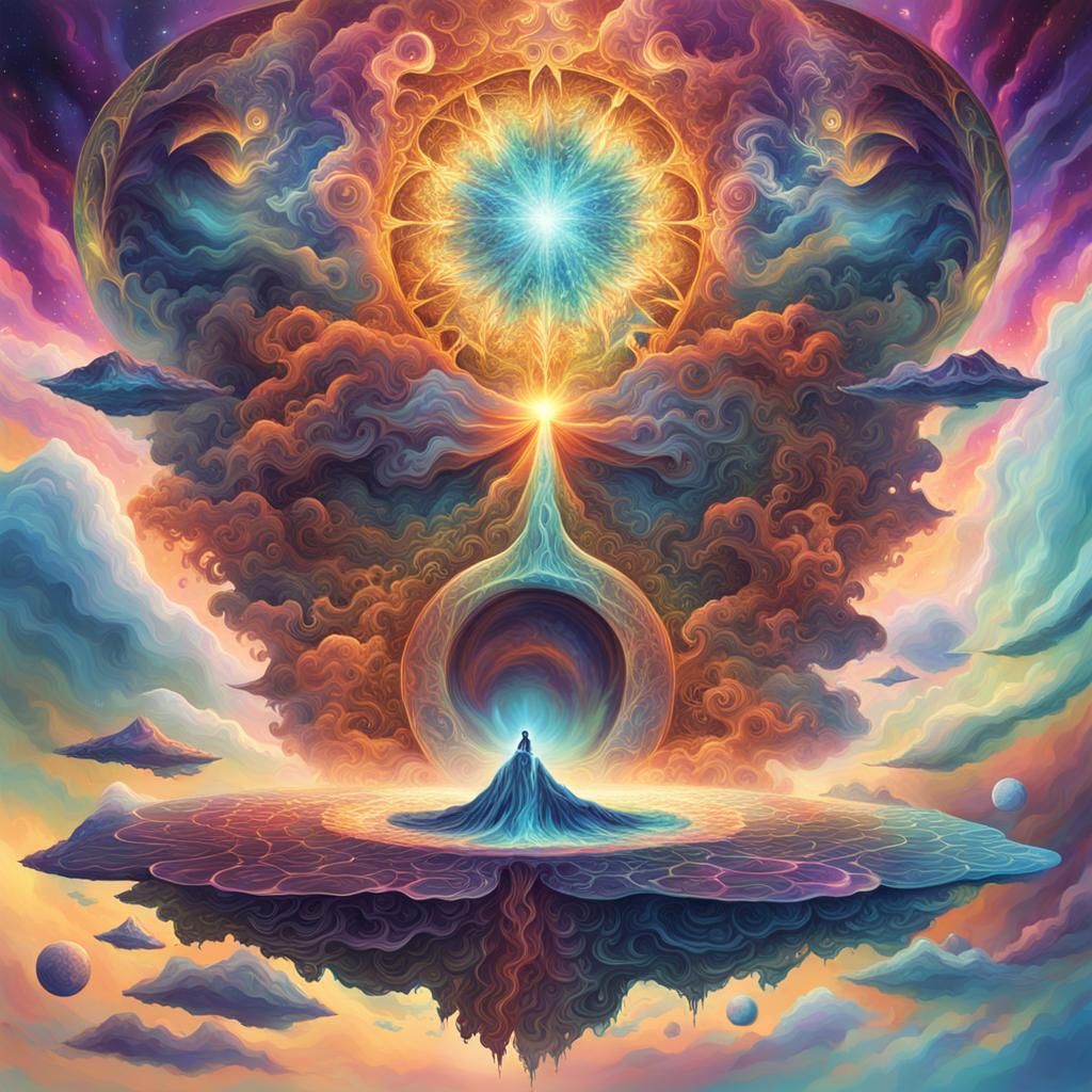 Psychedelic Ascension Between Realms in 8K Resolution