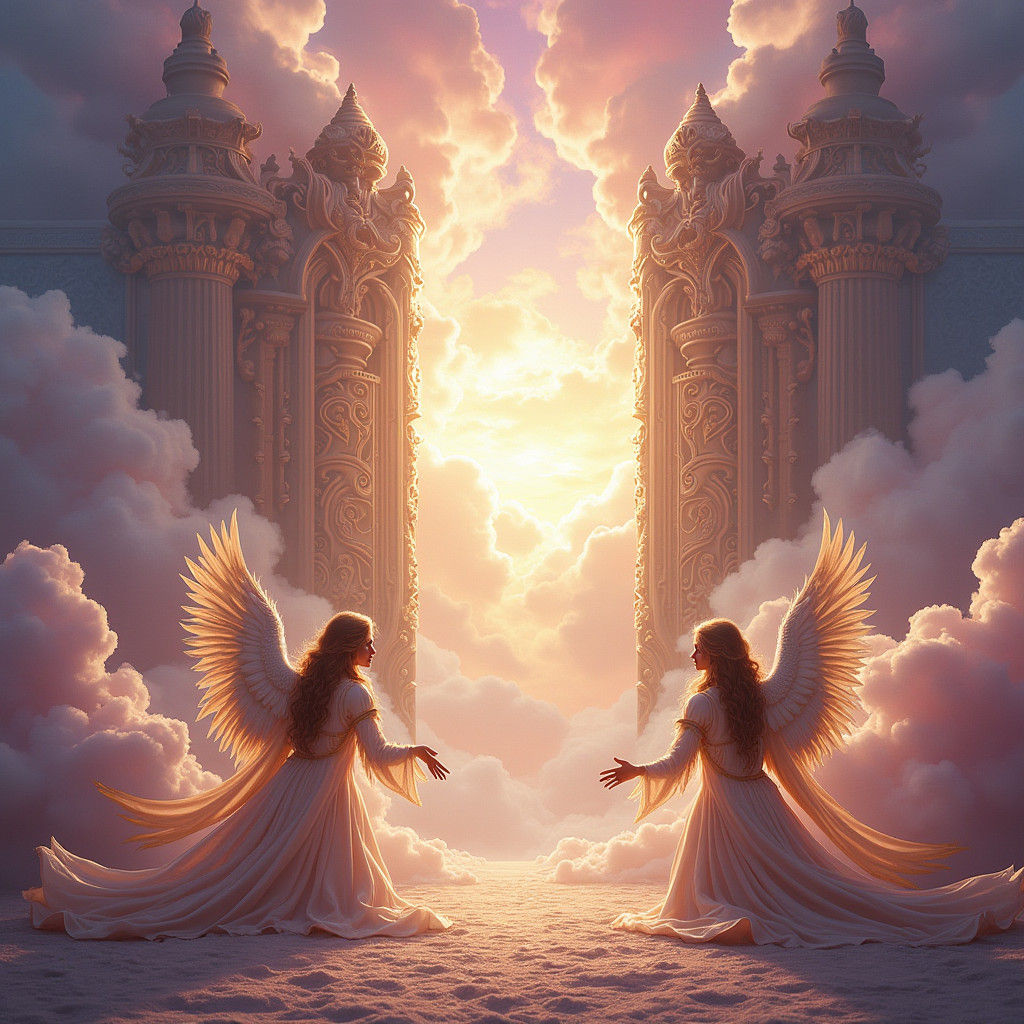 Angels at Heaven's Gate: A Digital Art Masterpiece