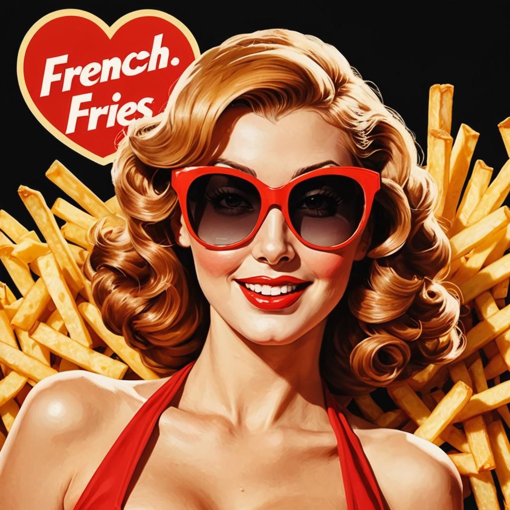 French Fries Pin-up Food Pop Art  🎨🍟