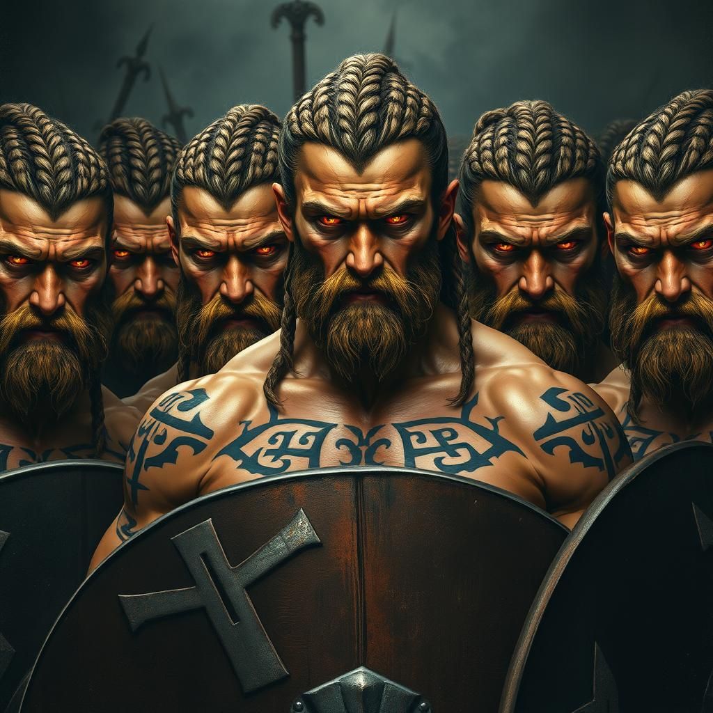 Golden-Eyed Viking Warriors Prepare for Battle