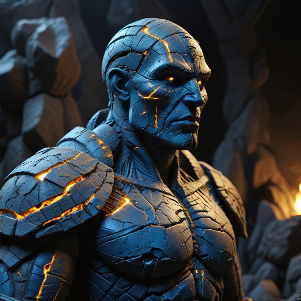 Clay Golem Sculpture in Gothic Art Style