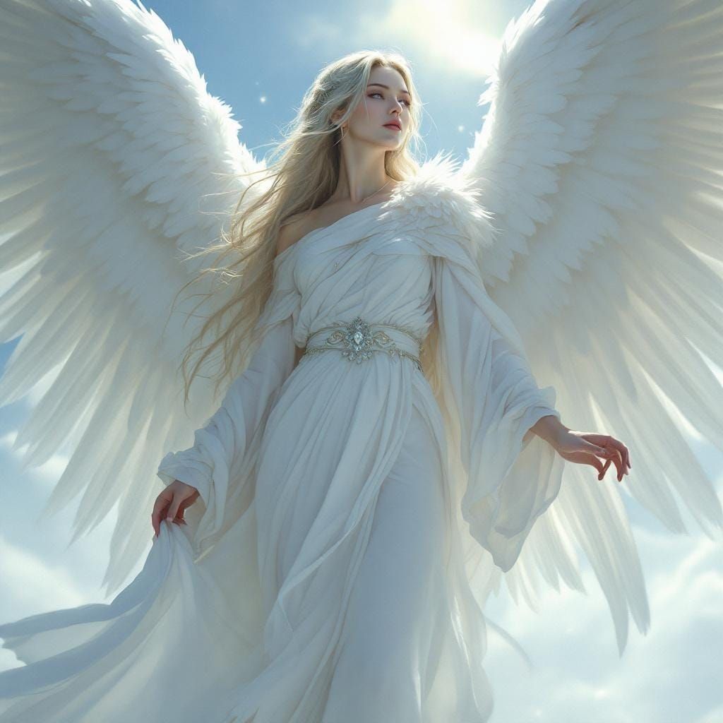 Ethereal Fantasy Angel in a Mystical Realm