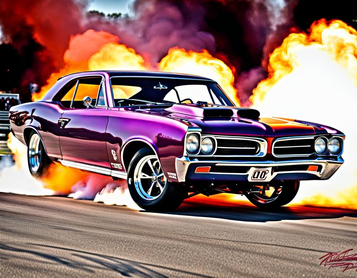 Fiery 1966 Pontiac GTO Drag Racer