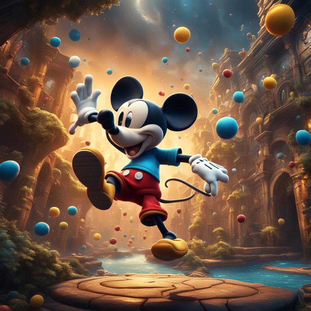 Mickey Mouse Does a Flip: Detailed Matte Painting