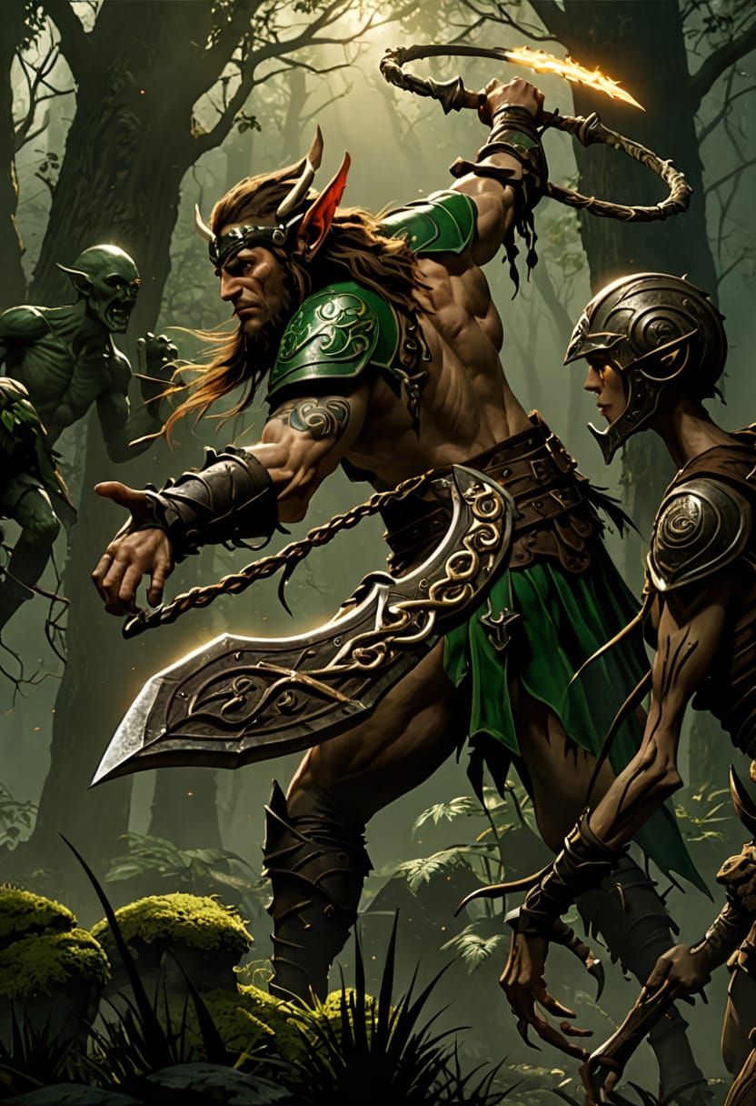 Epic Wood Elf Druid in Cinematic Lighting