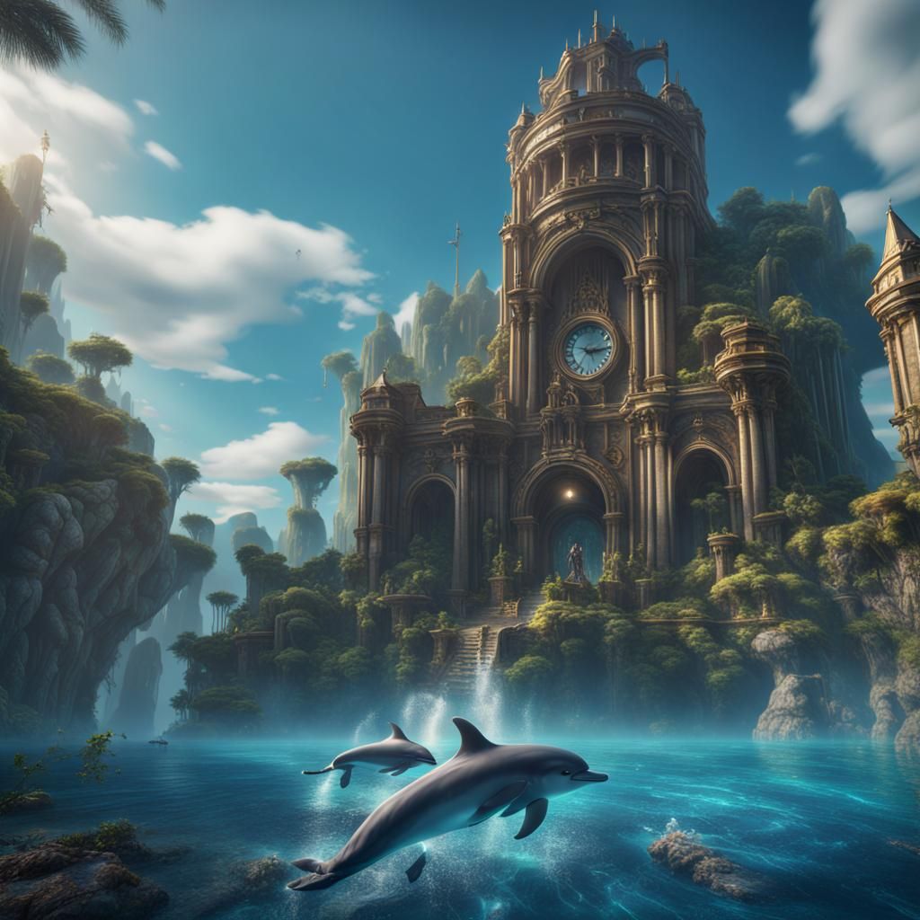 Dolphin in Atlantis: Fantasy Concept Art