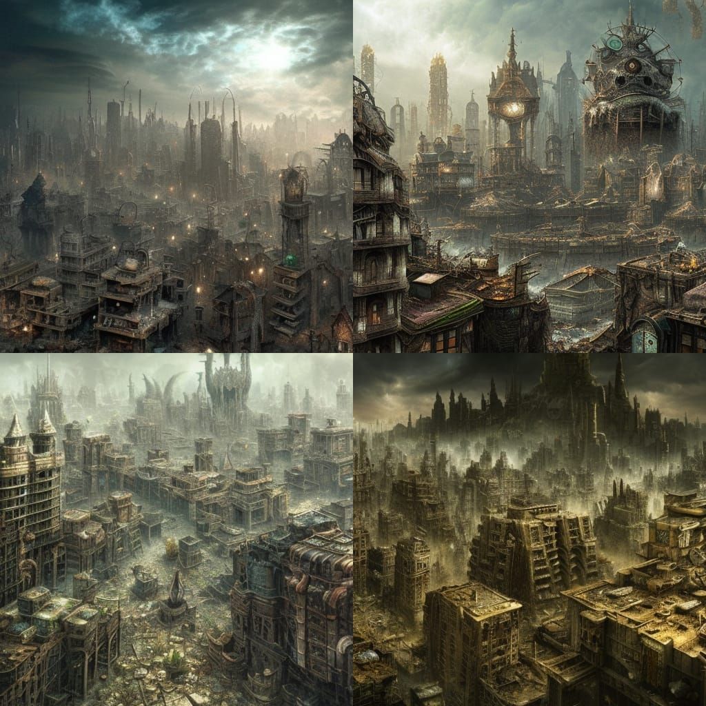 Decaying City of Entropy: Digital Matte Painting