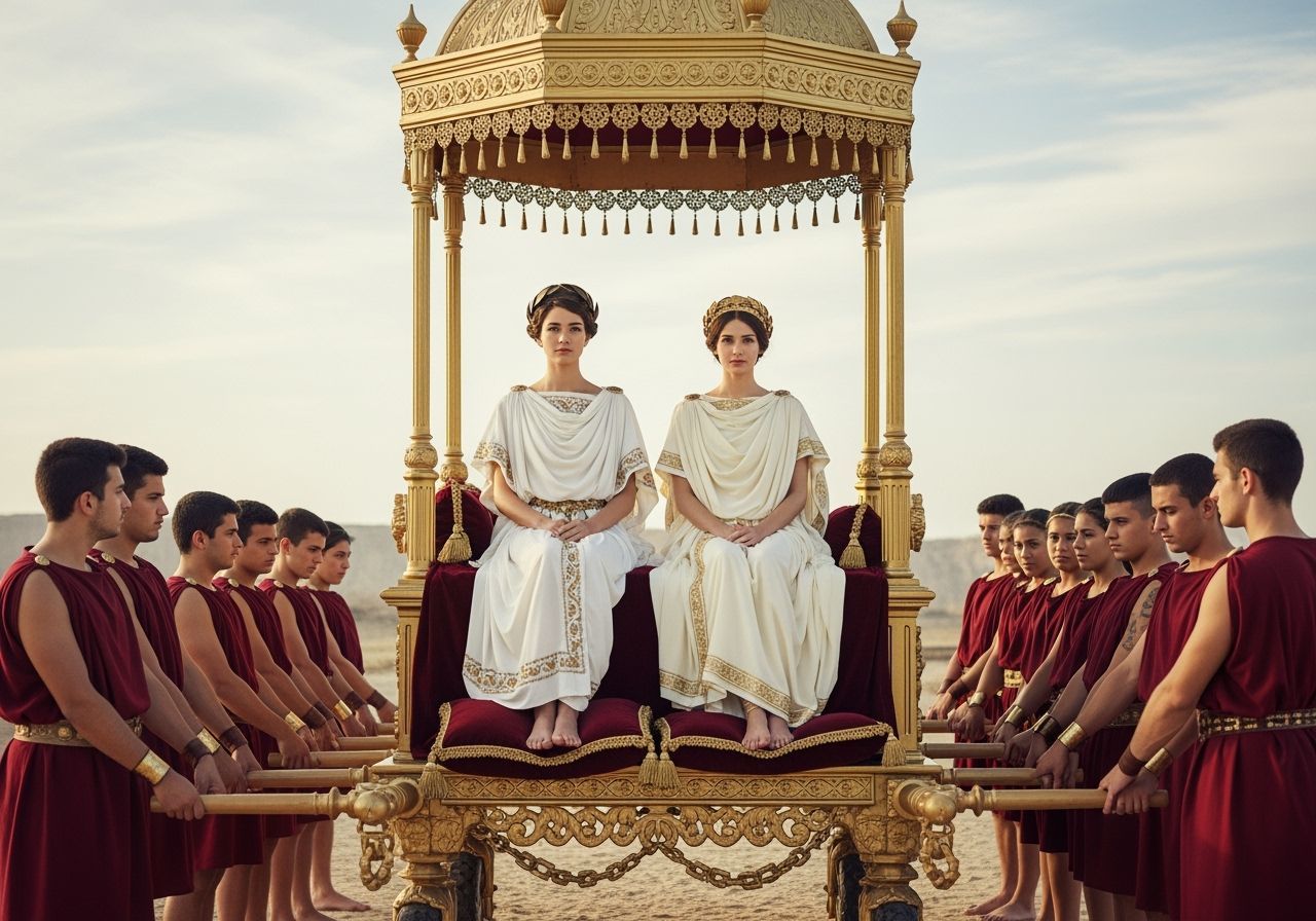 Roman Emperor and Empress on Golden Litter