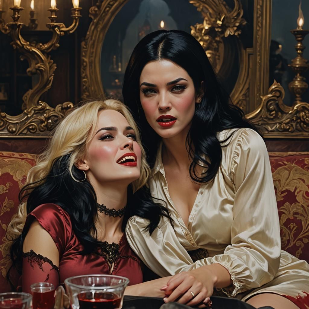 Vampire Seduction: A Darkly Romantic Bite Scene