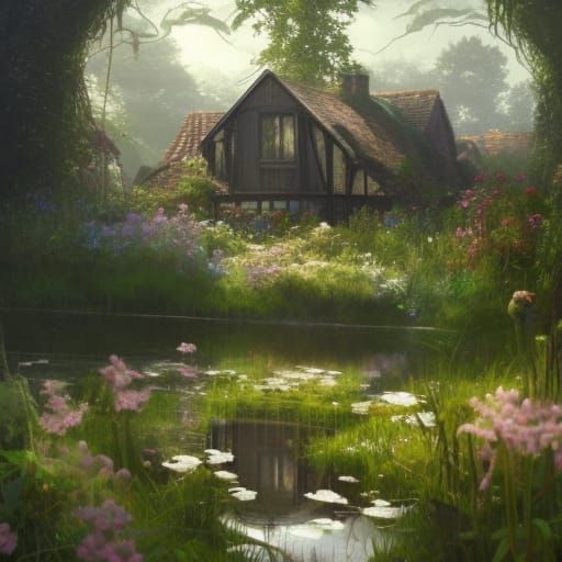 Lush Cottagecore Garden Fantasy in 8K